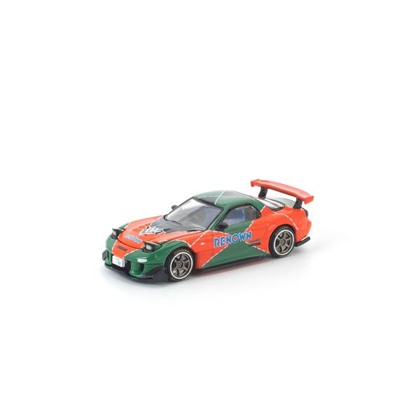 7月予約】POP RACE 1/64 マツダ RX-7 RE雨宮 オレンジ/グリーン 完成品