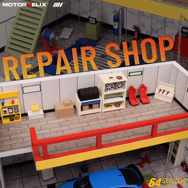 12月予約】MOTORHELIX 1/64 REPAIR SHOP Scene Set Model リペア