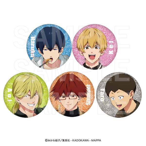 忘却バッテリー 肉汁餃子のダンダダン 等身グリッター缶バッジ 5BOX TVアニメ『忘却バッテリー』×肉汁餃子のダンダダン
