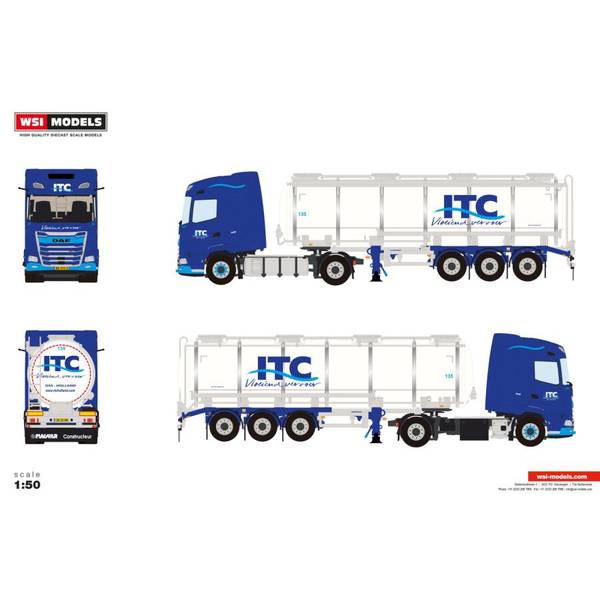 5月予約】WSIModels 1/50 DAF XG MY25 4×2 タンクトレーラー 3AXLE ITC