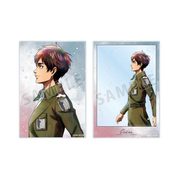 アニメイトカフェ　進撃の巨人　特典　色紙風カード アクリルスタンド　ポストカード 進撃の巨人描き下ろし エレン 冬の歩みver. アクリルカード2種