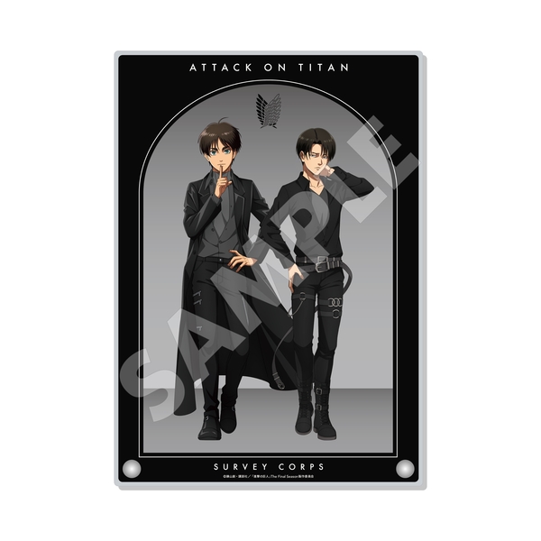 進撃の巨人 Black & White ver. アクリルボード /01 エレン・リヴァイ(Black) (再販品)