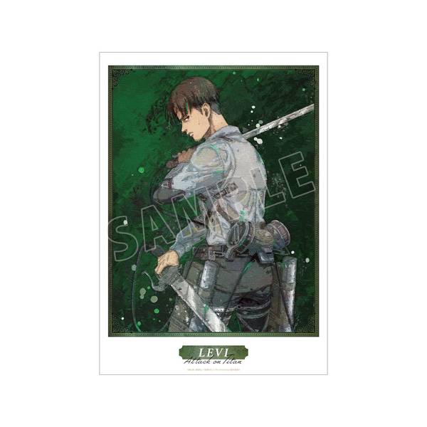 【5月予約】進撃の巨人描き下ろし リヴァイ 戦う背中ver.grunge CANVAS A3マット加工ポスター キャラグッズ 4582711864042