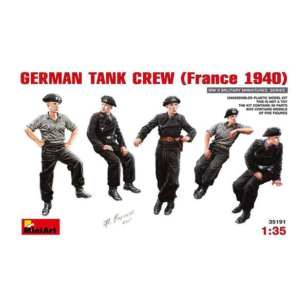 ミニアート 1/35 ドイツ戦車兵(フランス1940)5体入 スケールモデル MA35191