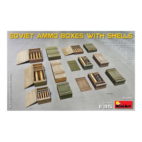 ミニアート 1/35 ソビエト弾薬箱/砲弾セット スケールモデル MA35261