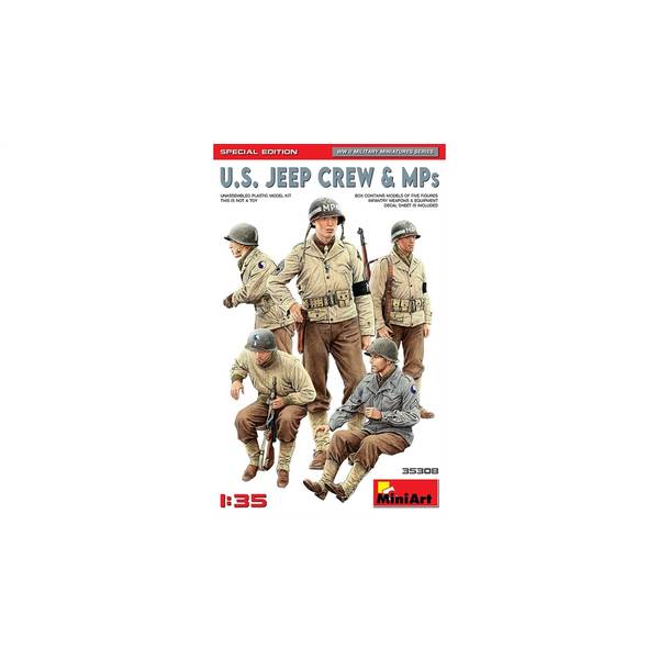 アンティーク*ミリタリー人形*カメラマン*米軍 ミニアート 1/35 アメリカ軍ジープクルー&ミリタリーポリス5体入
