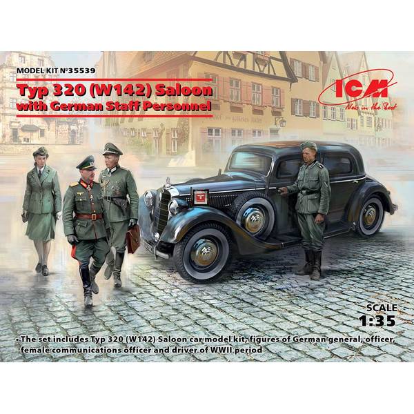 ICM 1/35 ドイツ Typ320(W142) スタッフカー w/ドイツ スタッフ スケールモデル 35539