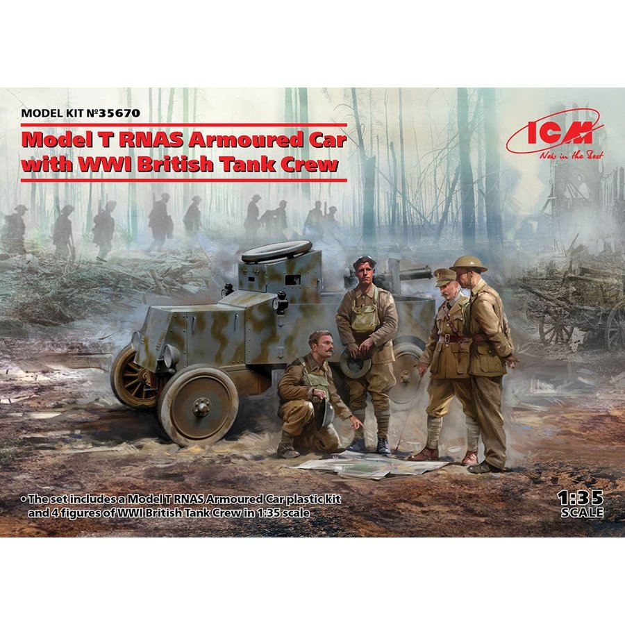 ICM 1/35 T型フォード RNAS装甲車 w/イギリスタンククルー