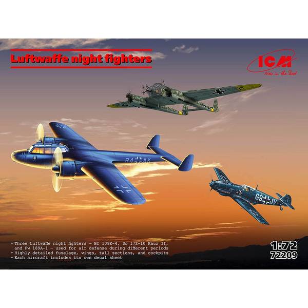 4月予約】ICM 1/72 ドイツ空軍夜間戦闘機3機セット スケールモデル 72209
