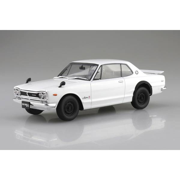 アオシマ 1/24 楽プラ スナップカー No.01-WH KPGC10 スカイラインHT
