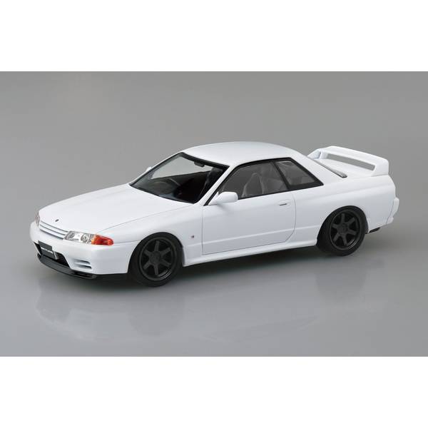 【11月予約】アオシマ 1/32 楽プラ スナップキット 14CU-CW ニッサン R32スカイラインGT-Rカスタムホイール クリスタルホワイト スケールモデル 4905083202883