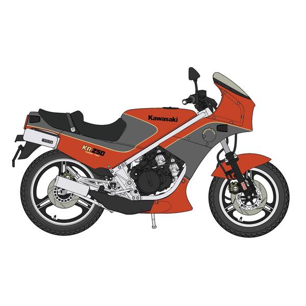 ハセガワ 1/12 カワサキ KR250 (KR250A) “レッド/グレーカラー