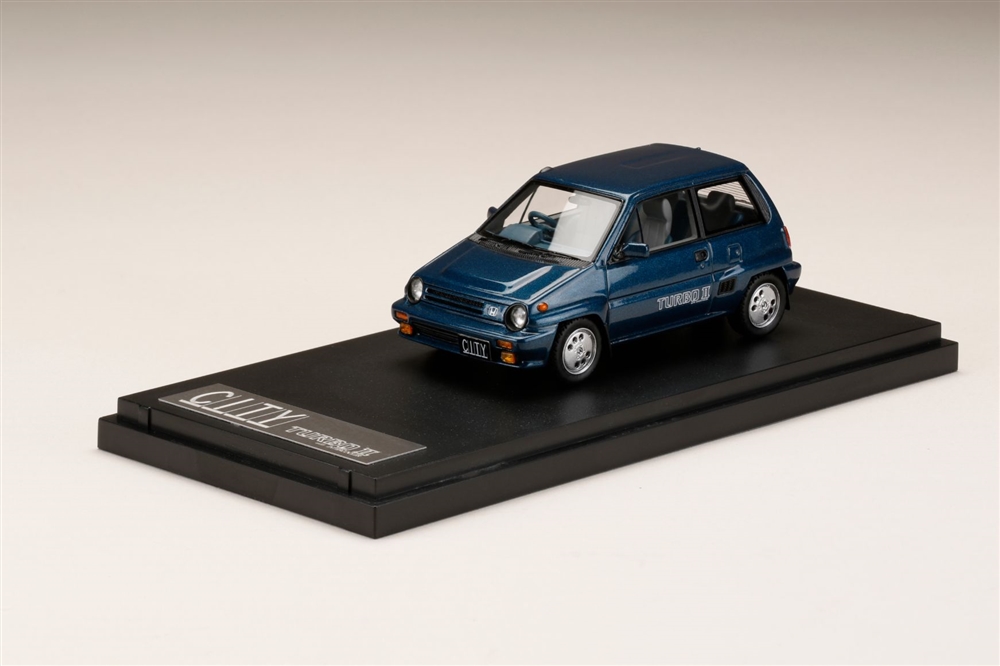 MARK43 1/43 ホンダ シティ ターボ II 純正オプションホイール装着車 トニックブルーメタリック 完成品ミニカー PM43139ABL
