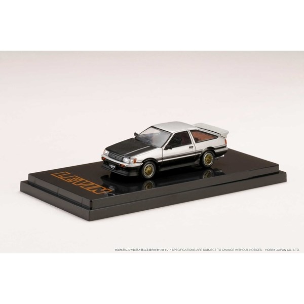 ホビージャパン 1/64 トヨタ カローラ レビン AE86 3ドア CustomVer./カーボンボンネット シルバー/ブラックツートン 完成品ミニカー HJ641037CSK