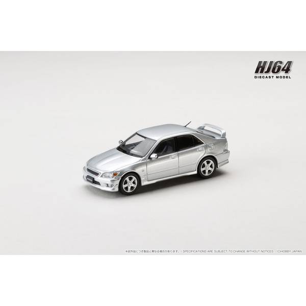 ホビージャパン 1/64 トヨタ アルテッツァ RS200 E10 1998 純正オプション装着車 シルバーメタリック 完成品ミニカー HJ642080BS