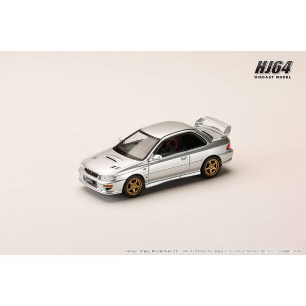 ホビージャパン 1/64 スバル インプレッサ PURE SPORTS COUPE WRX type R STi GC8 V WRフロントバンパー シルバーメタリック 完成品ミニカー HJ641079JS