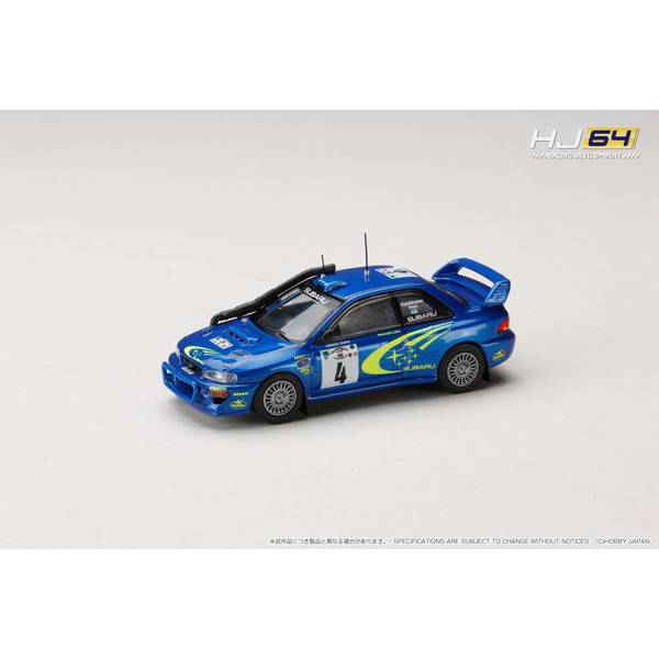 ホビージャパン 1/64 スバル インプレッサ WRC No.4 2000 WRC サファリ・ラリー J.カンクネン/J.レポ 完成品ミニカー HJR646041F