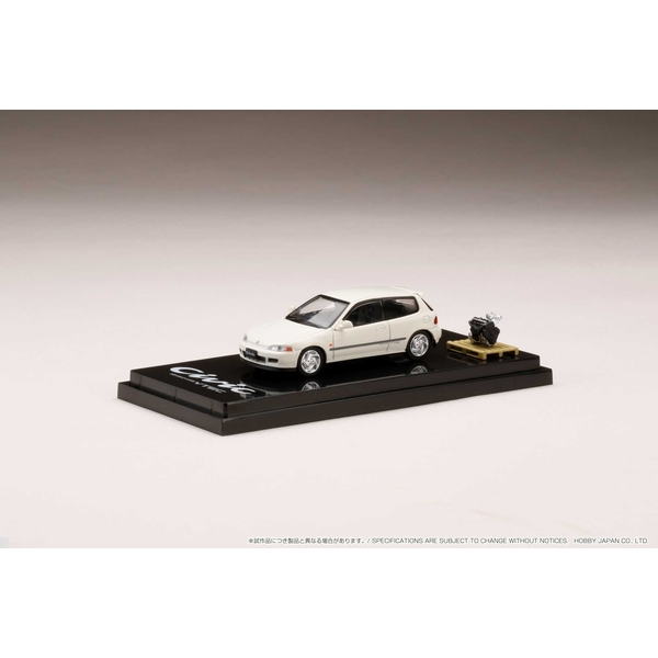 ホビージャパン 1/64 ホンダ シビック EG6 SiR II/エンジンディスプレイモデル付 フロストホワイト 完成品ミニカー HJ641017GW