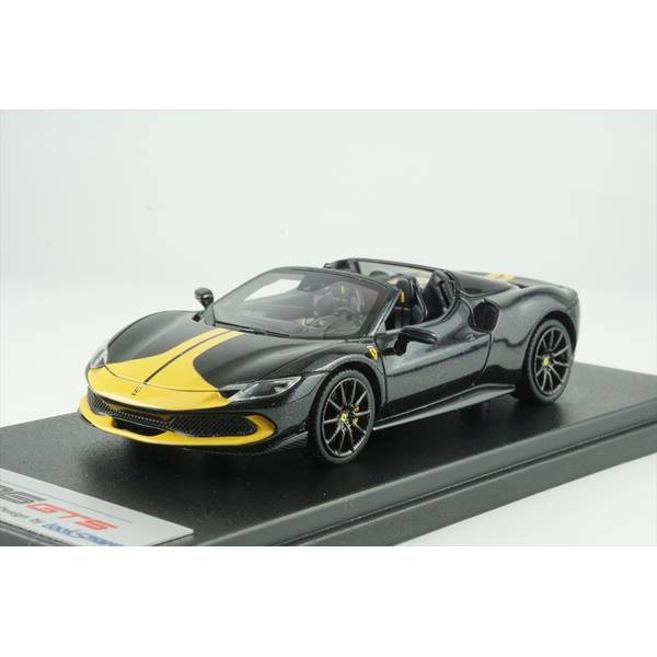 ルックスマート 1/43 フェラーリ 296 GTS ネロデイトナ/イエローリバリー/アセットフィオラノ 完成品ミニカー LS538I