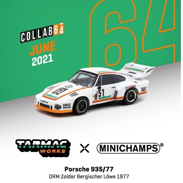 ターマックワークス 1/64 ポルシェ 935/77 No.51 1977 DRM ゾルダー Bergischer Lowe 完成品ミニカー T64MC-002-VAL