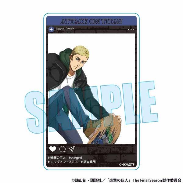【1月予約】進撃の巨人 アクリルカード エルヴィン・スミス スケーターver. キャラグッズ 4522776273908