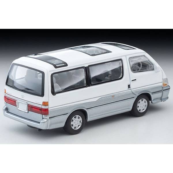 1/64 ハイエースワゴン　スーパーカスタム　二台 LV-N208d トヨタ ハイエースワゴン スーパーカスタム（白／水色