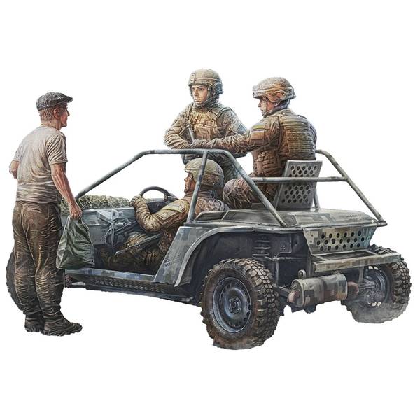 マスターボックス 1/35 ウクライナ軍マングース戦闘バギー+兵士3体民間人1体 スケールモデル MB35247