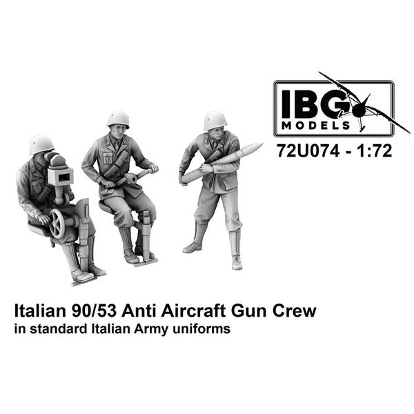 IBG 1/72 伊軍90/53対空砲砲兵3体・標準軍服(72U074) スケールモデル PBU7274