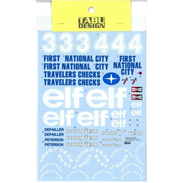 TABUデザイン 1/12 P34 First National 1977 デカール (T社1/12対応) 模型用グッズ TABU12037D