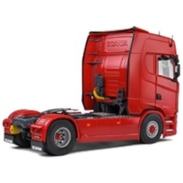 スカニア R系列 ミニカー 赤と銀 4月予約】KENGFai 1/64 スカニア 輸送車両 レッド トレーラー
