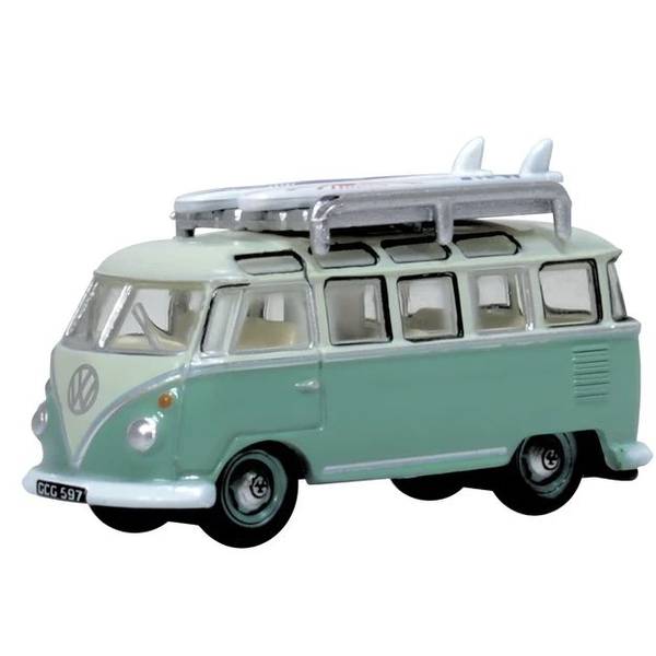 1/148 フォルクスワーゲン T1 サンババス ターコイズブルー/ホワイト 完成品ミニカー OXNVWS005 【在庫品】