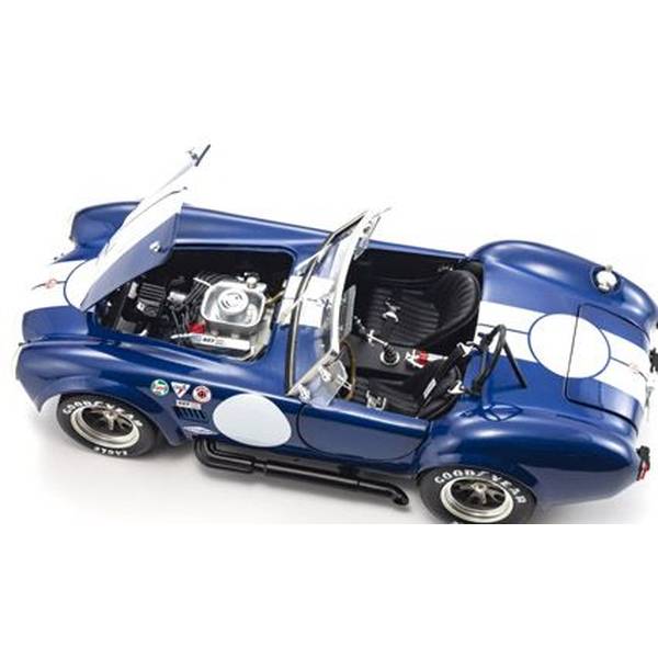 コブラ オープンカー 青と白のストライプ　１／１８スケール Kyosho 1:12 白のストライプとのシェルビーコブラ427 S / C＃98