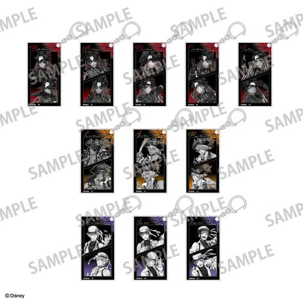 【10月予約】『ディズニー ツイステッドワンダーランド』 トレーディングスリムキーホルダーvol.1／スケアリー・ドレスver.(モノクローム) 11個入BOX キャラグッズ 4550432298248