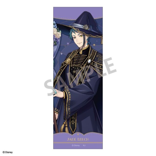 【3月予約】『ディズニー ツイステッドワンダーランド』 ロングスクエア缶バッジ ジェイド・リーチ／ブルームバースデーver. キャラグッズ 4550432316058