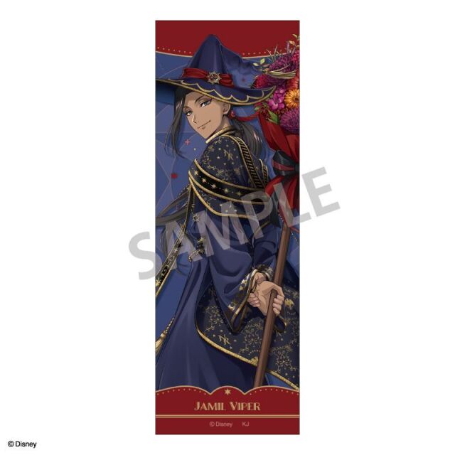 【3月予約】『ディズニー ツイステッドワンダーランド』 ロングスクエア缶バッジ ジャミル・バイパー／ブルームバースデーver. キャラグッズ 4550432316089