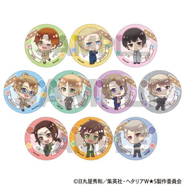 【10月予約】ヘタリア World★Stars トレーディンググリッター缶バッジ ちまにわ 10個入BOX キャラグッズ 4550451311652