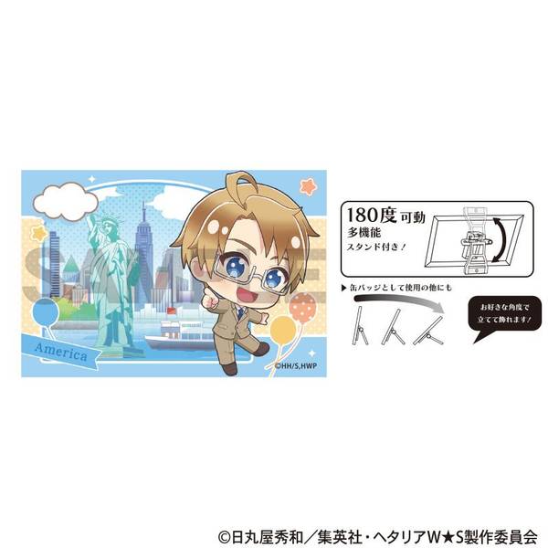 【10月予約】ヘタリア World★Stars アート缶バッジ アメリカ ちまにわ キャラグッズ 4550451321651