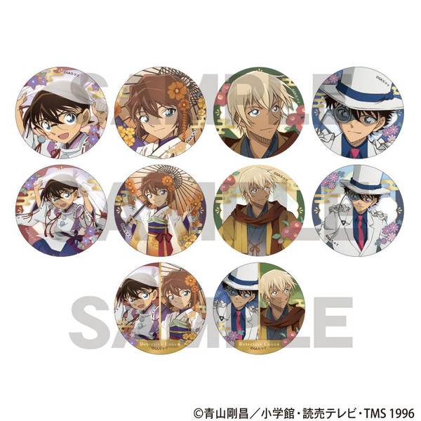 【1月予約】名探偵コナン トレーディング缶バッジ 秋の華和装 10個入BOX キャラグッズ 4550451901570