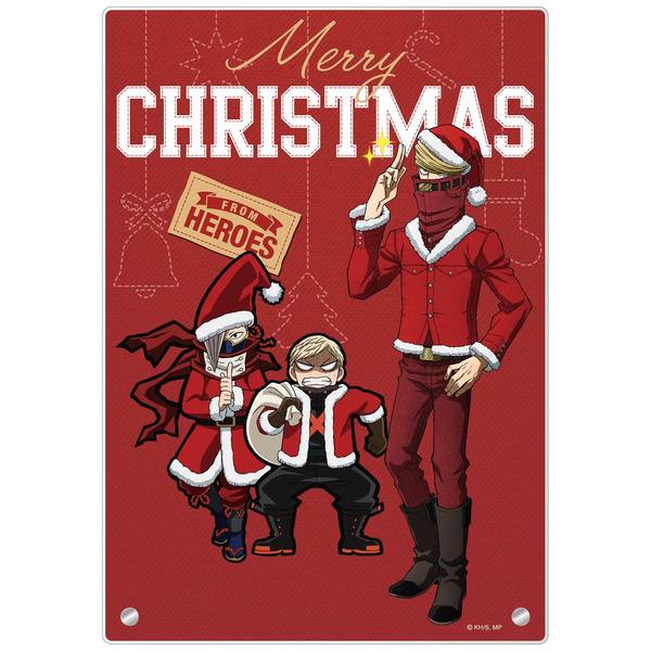 【12月予約】僕のヒーローアカデミア アクリルアートパネル／クリスマス(爆豪・ベストジーニスト・エッジショット) キャラグッズ 4550621430541