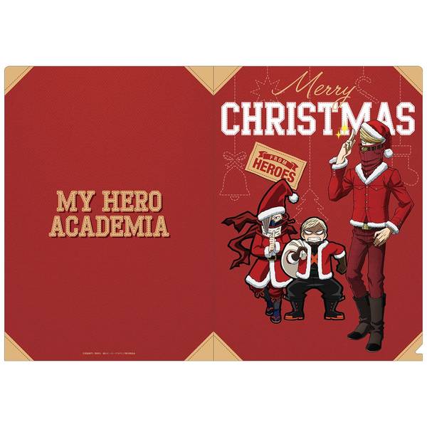 【12月予約】僕のヒーローアカデミア クリアファイル／クリスマス(爆豪・ベストジーニスト・エッジショット) キャラグッズ 4550621430572