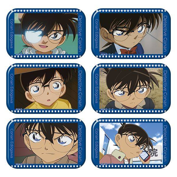 【4月予約】名探偵コナン スクエア缶バッジコレクション／江戸川コナンver.、vol.2 6個入BOX キャラグッズ 4550621483578