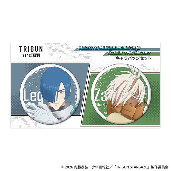 【4月予約】TRIGUN STARGAZE キャラバッジセット／レガート・ブルーサマーズ＆ザジ・ザ・ビースト キャラグッズ 4550621533471