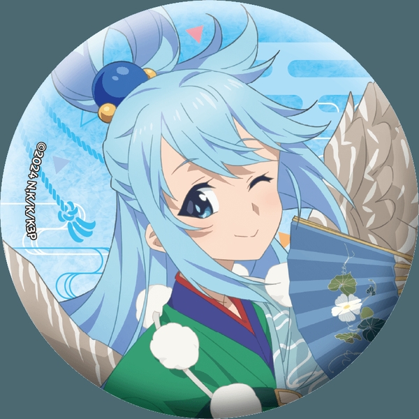 この素晴らしい世界に祝福を！ グリッター缶バッジ／アクア