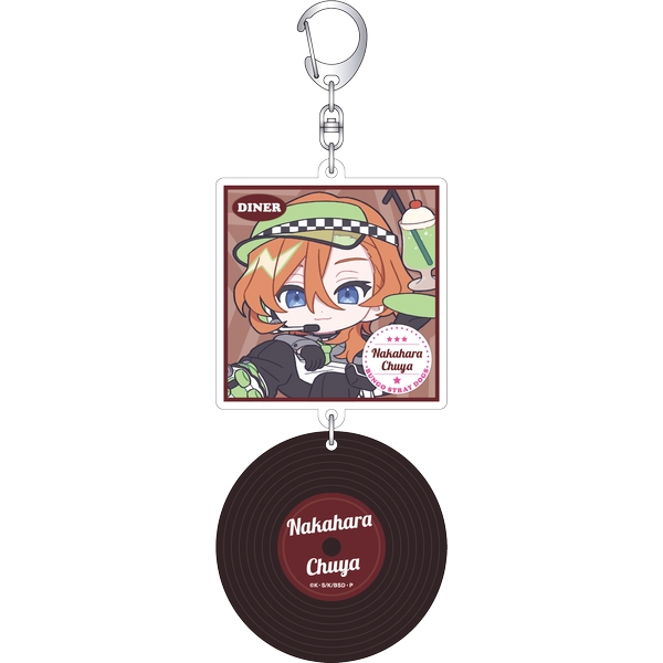 文豪ストレイドッグス レコード風アクリルキーホルダー／中原中也 ぱすてるぽっぷ