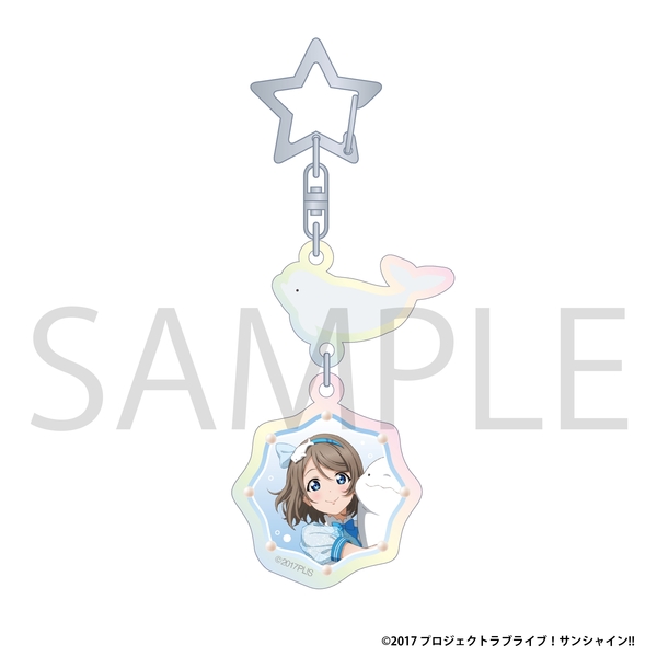 ラブライブ！サンシャイン!! オーロラアクリルキーホルダー／渡辺 曜 ぷかぷかAqoursフェア ver.