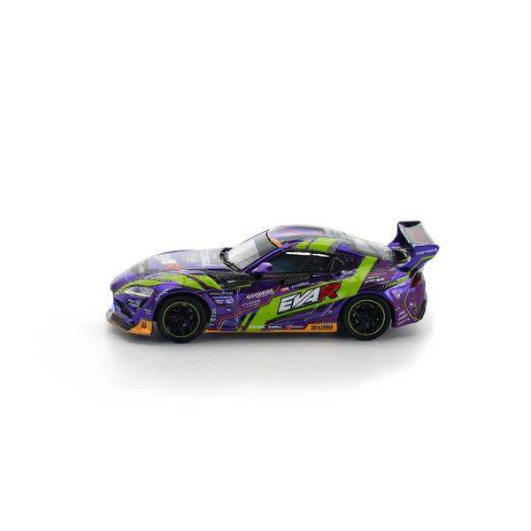PANDEM GRスープラミニカー 2台セット POPRACEより、PANDEMエアロを纏った初号機カラーのGRスープラが1