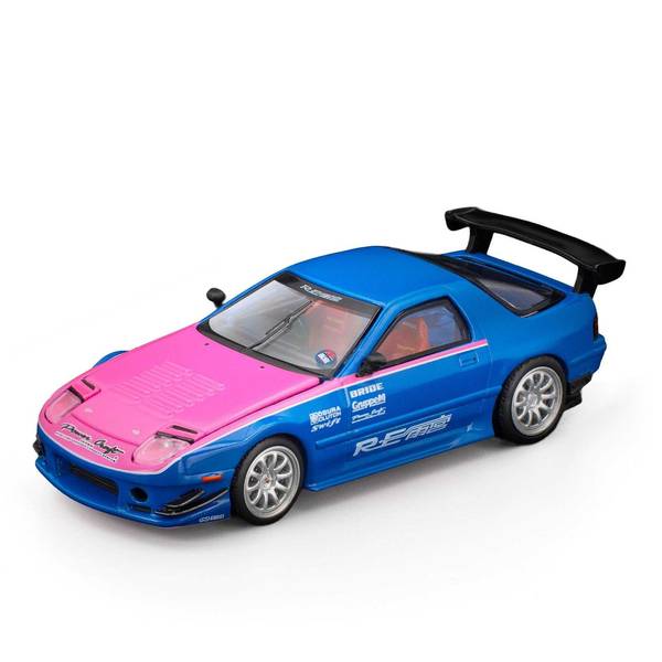 POP RACE 1/64 マツダ RX7 RE:雨宮 ワイドボディ ブルークロム 完成品