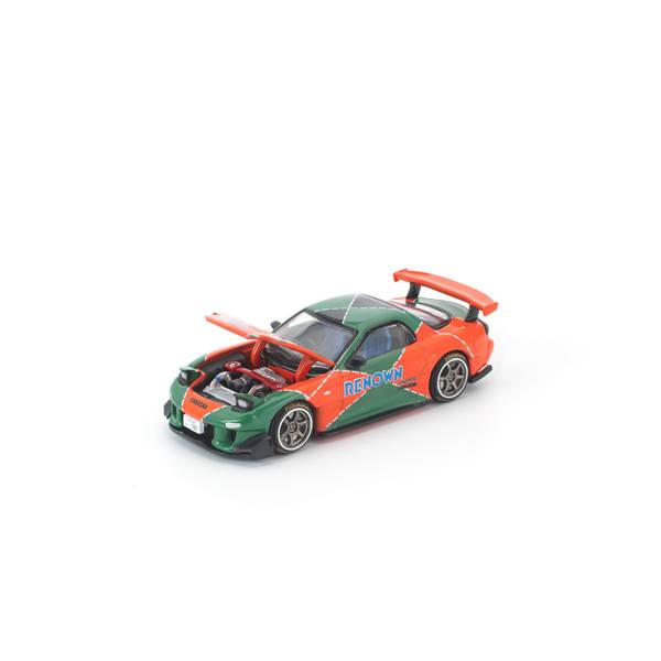 7月予約】POP RACE 1/64 マツダ RX-7 RE雨宮 オレンジ/グリーン 完成品