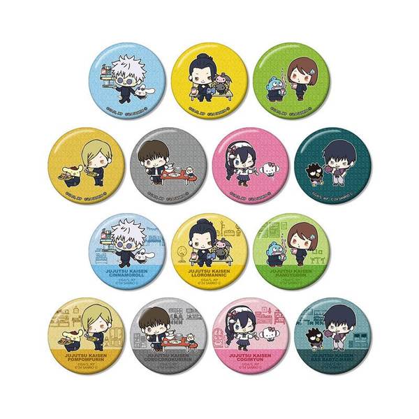 呪術廻戦×サンリオキャラクターズトレーディング 懐玉・玉折 グリッター缶バッジ 14個入BOX キャラグッズ 4571622746226 【在庫品】