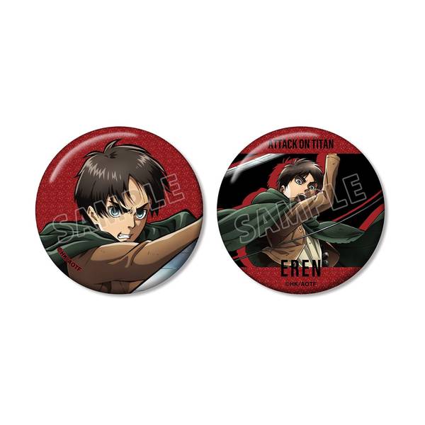 【5月予約】進撃の巨人エレン グリッター缶バッジ 2個セット キャラグッズ 4571622858226